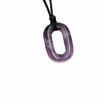 Naturlig Ametist O-ring Hänge
