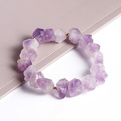 Ametist armband med ojämna stenar