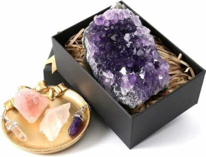 Nvzi Ametistkluster och Rosenkvarts