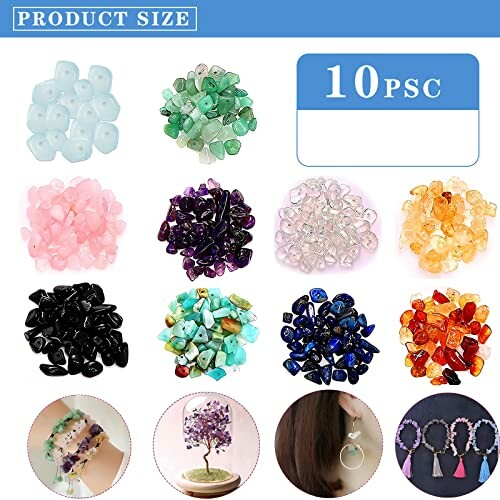 Olika färger och typer av pärlor och smycken