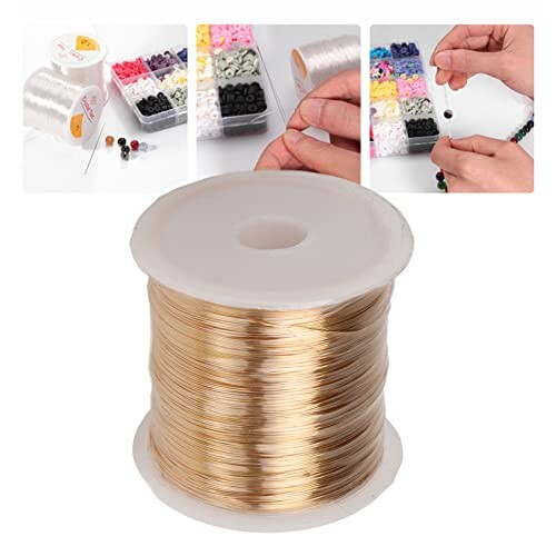 Tråd och pärlor för smyckestillverkning.