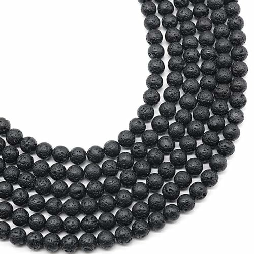 Svarta lavapärlor i flera rader