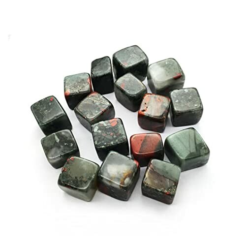 Polerade blodstensbitar i kubform