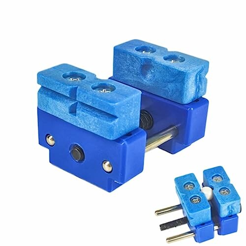 Blå justerbar jigverktyg med skruvar