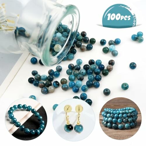 Blå agatpärlor och smycken