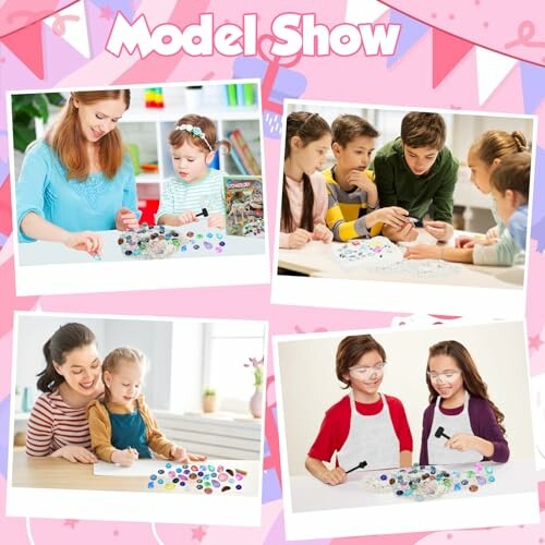 Barn som deltar i hantverksaktiviteter