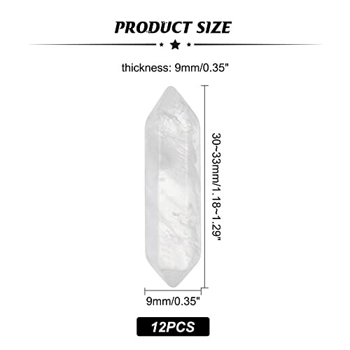 Klart kvarts kristallspets med mått