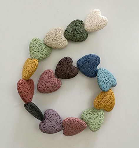 Hjärtformade Lavastenpärlor