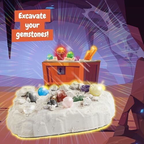 Uppgrävning av ädelstenar i ett kit