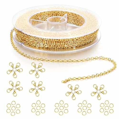 Guldkedja och smyckesdelar