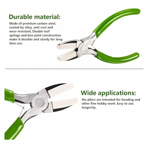 Grönt plastkäfttång med hållbar konstruktion.