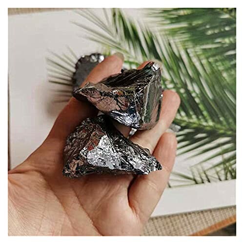 Glänsande svarta stenar som ligger på palmblad