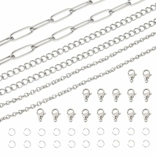 Olika typer av smyckeskedjor och lås.