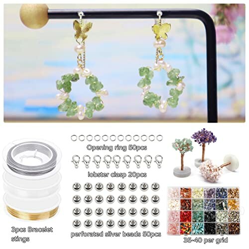 Smyckestillverkningskit med örhängen och pärlor