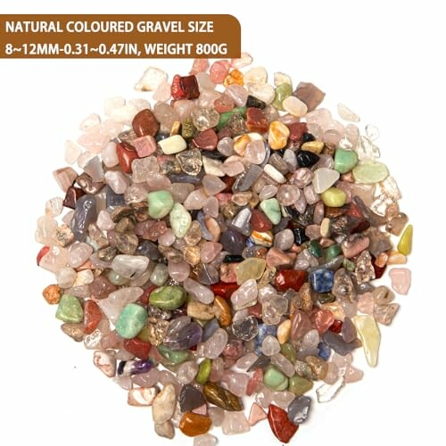 Färgglada naturliga grusstenar i olika storlekar