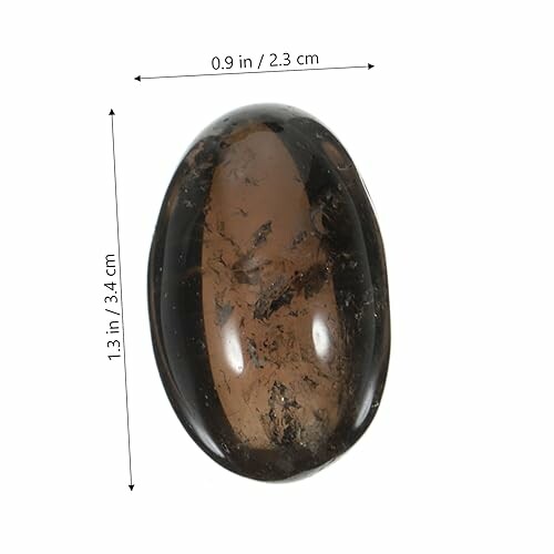 Polerad rökig kvarts sten med mått