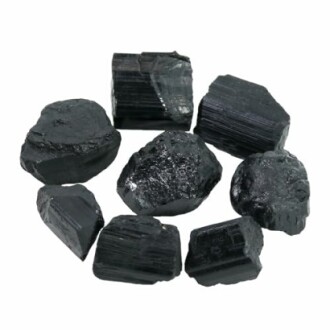 Rå svarta turmalinstenar