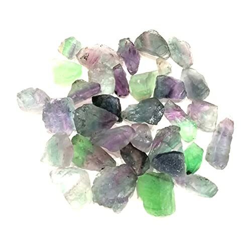 Olika färger av råa fluoridkristaller.