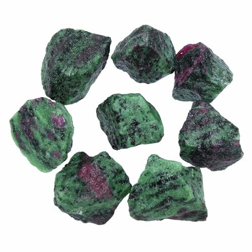 Nvzi Rå Rubin Zoisit Kristaller