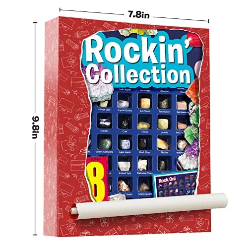 Stensamling med olika mineraler och stenar