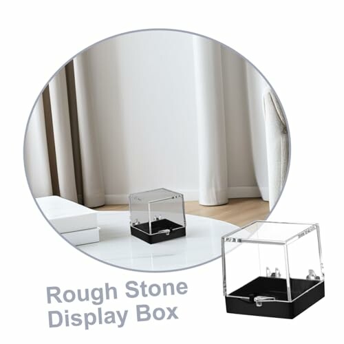 Rutmönstrad visningslåda för stenar