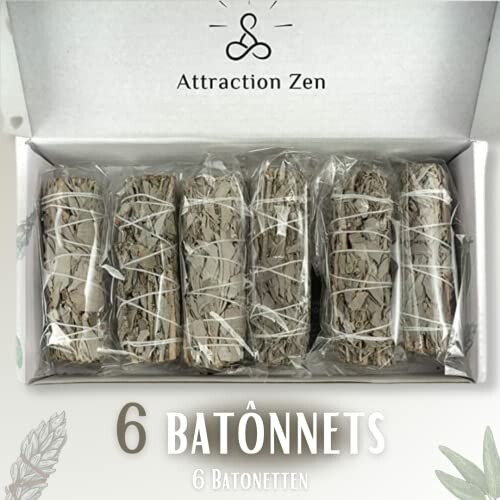 Sex vita salviabuntar i en låda