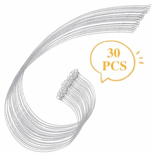 30 silverkedjor i ett set