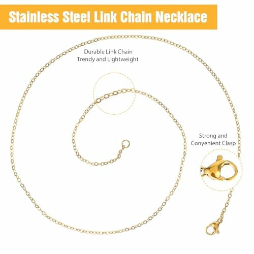 Guldfärgad länkkedja halsband med karbinhake