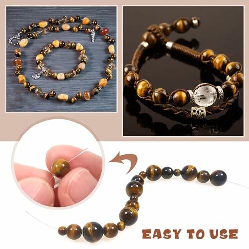 Smycken med tigeröga pärlor