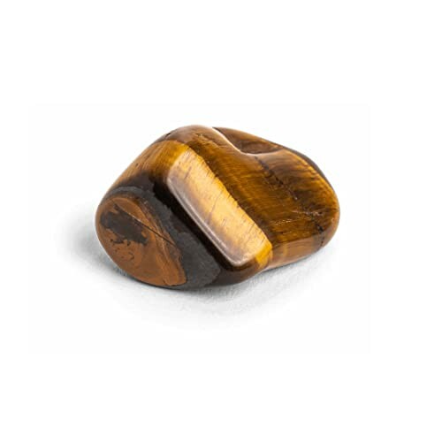 Polerad tigeröga sten på vit bakgrund